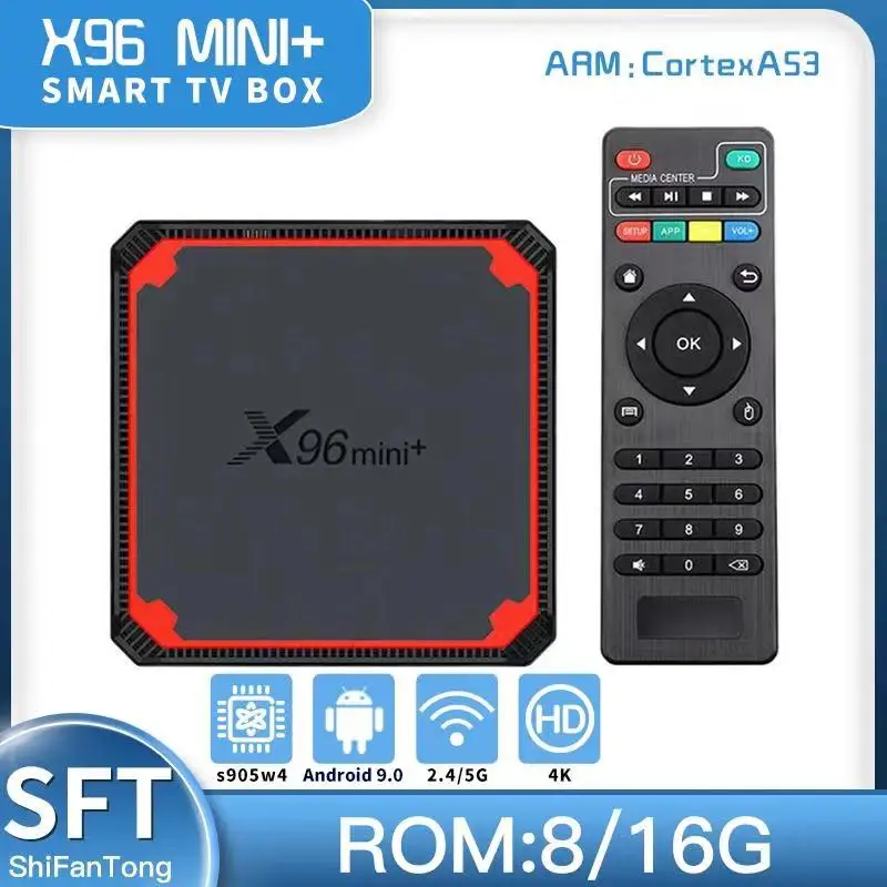 ТВ приставка X96 Mini Plus на Android 2021 с четырехъядерным процессором Amlogic S905W4 двойным Wi Fi