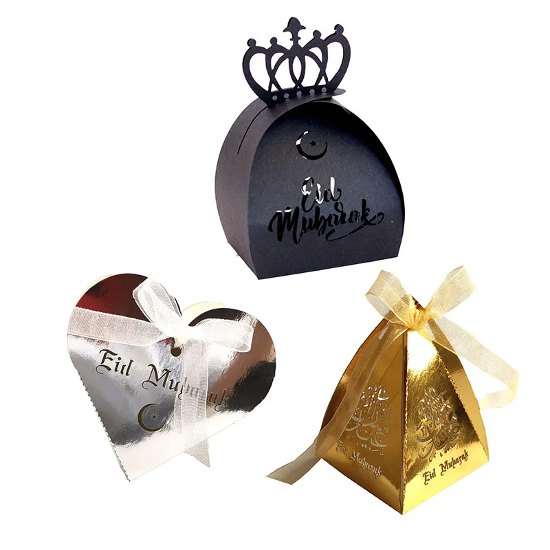 Лазерная резка Корона ИД Мубарак коробка конфет Любовь Сердце Форма Шоколад