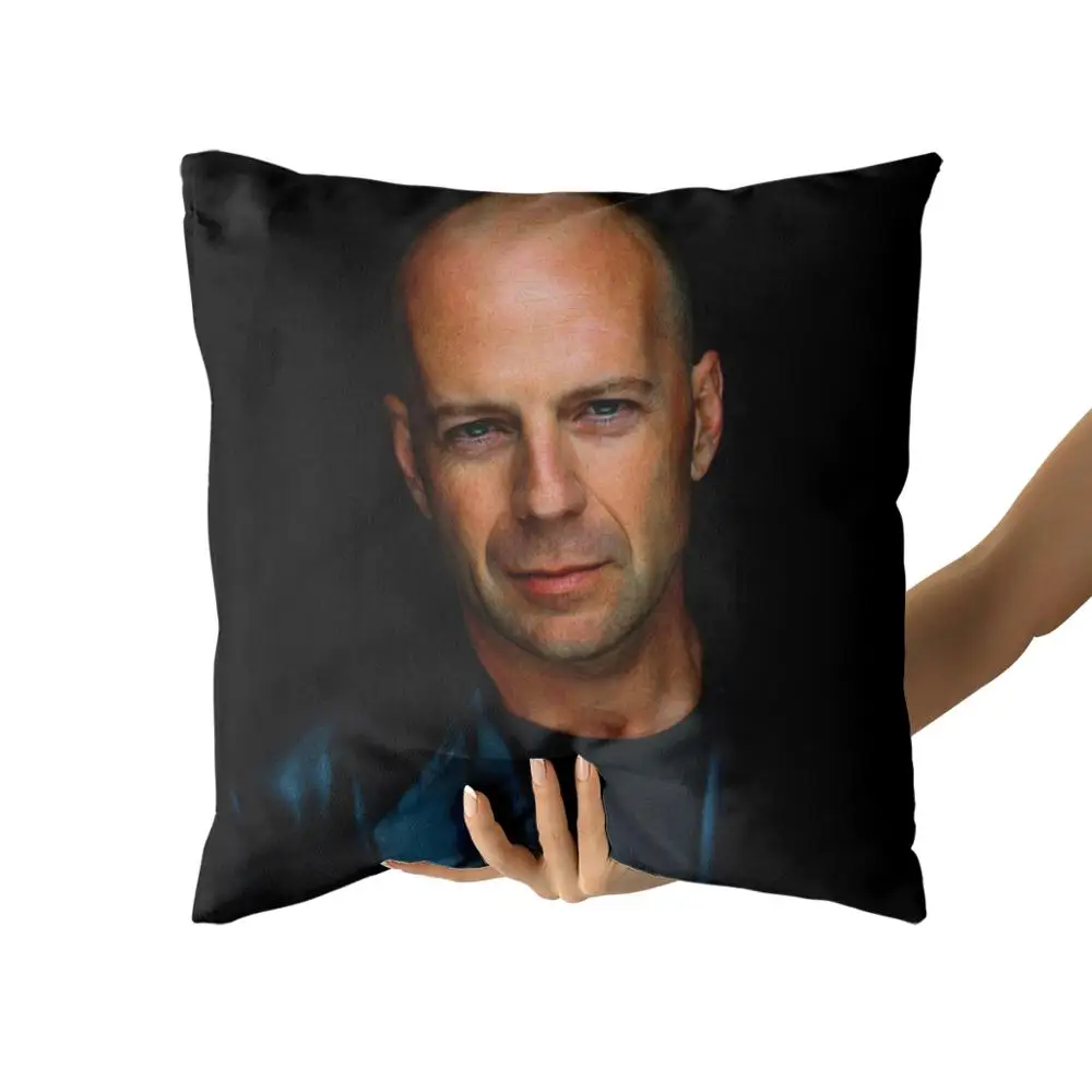 

Bruce Willis Cotton Canvas custom pillow custom covers Throw Pillow Pillow Covers Sofa Pillow