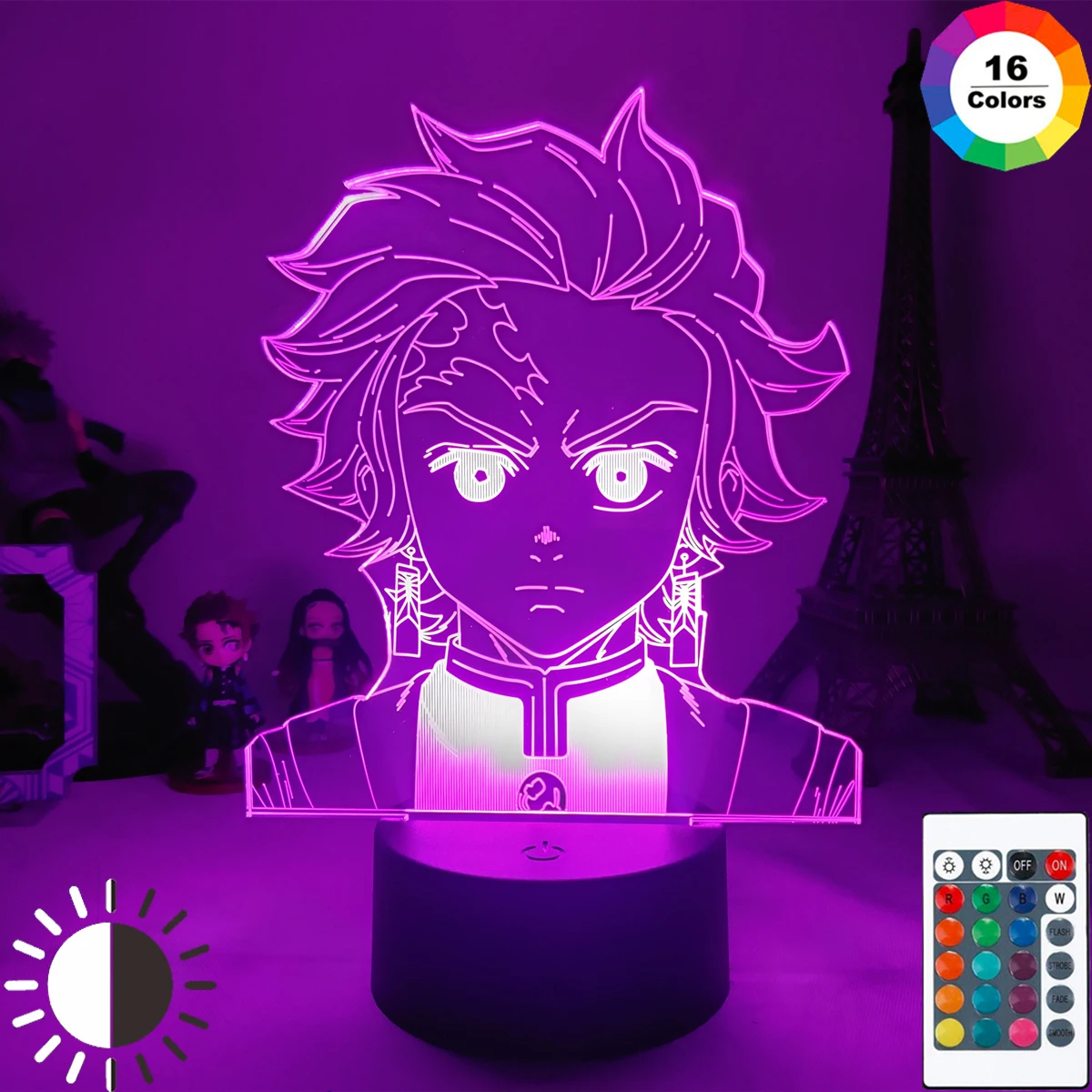 

Демон-убийца аниме Kamado Tanjirou рисунок 3D СВЕТОДИОДНЫЙ Ночник светильник для подарка на день рождения комната настольная 3D лампа для ребенка Но...