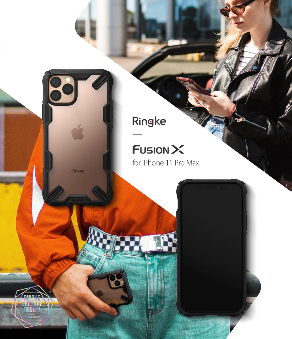 Чехол Ringke Fusion X для iPhone 11 Pro Max, сверхпрочный, амортизирующий, прозрачный, жесткий, из поликарбоната, мягкий, с рамкой из ТПУ, гибридный
