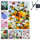 Алмазная живопись 5d, вышивка крестиком, часы, цветок, Алмазная мозаика 5d, распродажа, настенные картины с цветами, алмазная вышивка