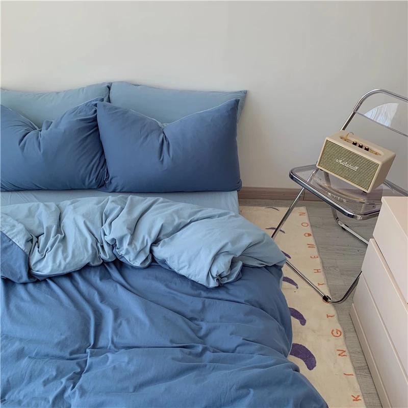 

Nordic Simple Bedding Set Cotton Soft Winter Conforter Bed Sheets Pillowcases Bedding Set Ropa De Cama Home Textile DB60CD