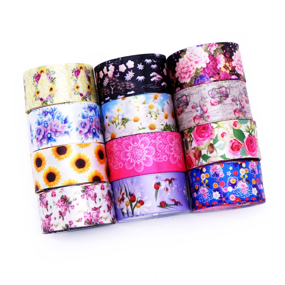 DIY ремесленные принадлежности мультяшный персонаж Печать grosgrain лента атласная 50