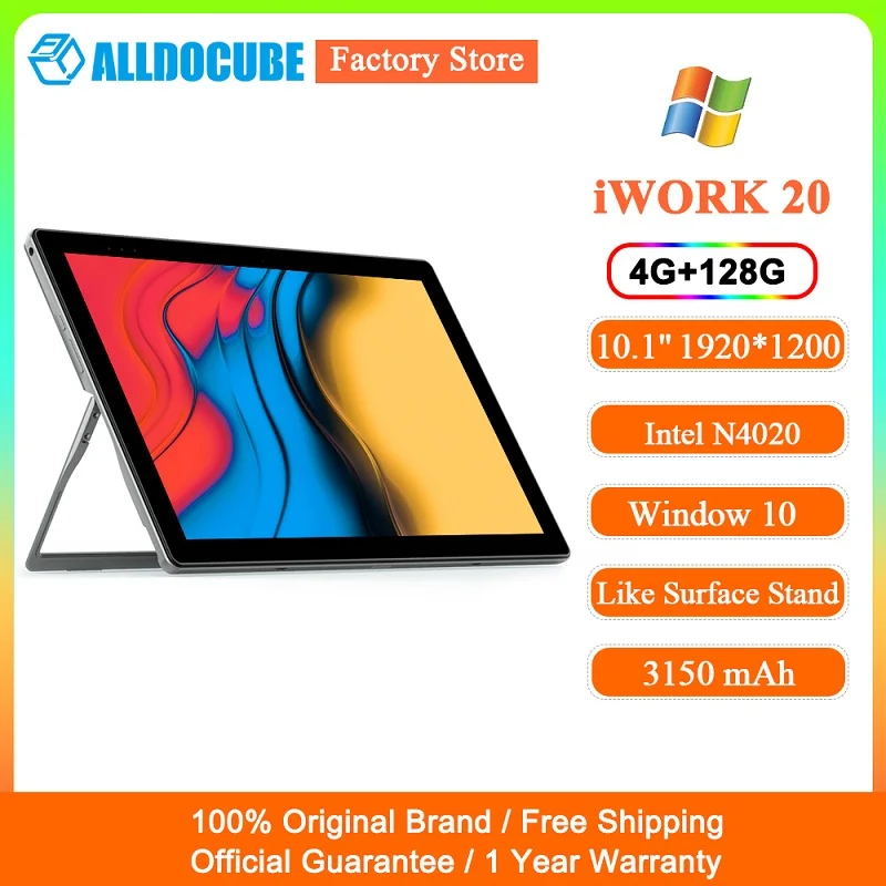 Alldocube iWork 20 Windows 10 Tablet 4GB DDR4 128GB EMMC 10.1 inch Intel N4020 IPS 1920*1200 HDMI-compatible 2 in 1 Tablet PC