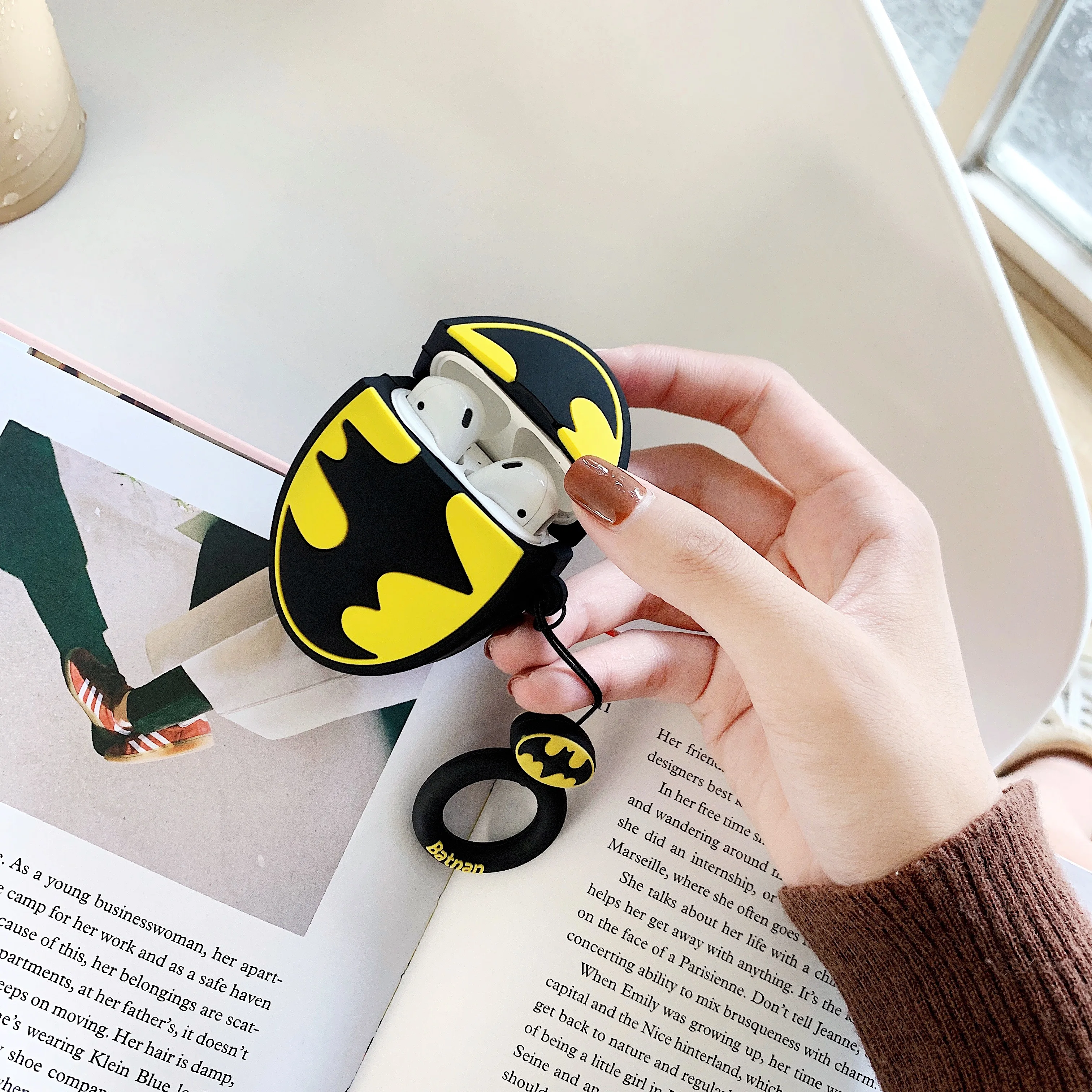 GOOYIYO-для Airpods 1 2 мультяшный силиконовый чехол Hero Man наушники зарядная коробка