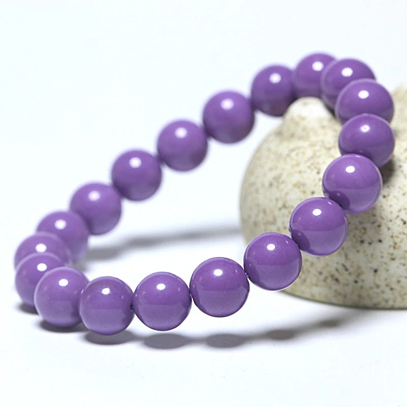 

Genuine Natural Loose Round 6/8/10mm/12mm Beads Strand Purple Mica Stretch Bracelet-8 inch