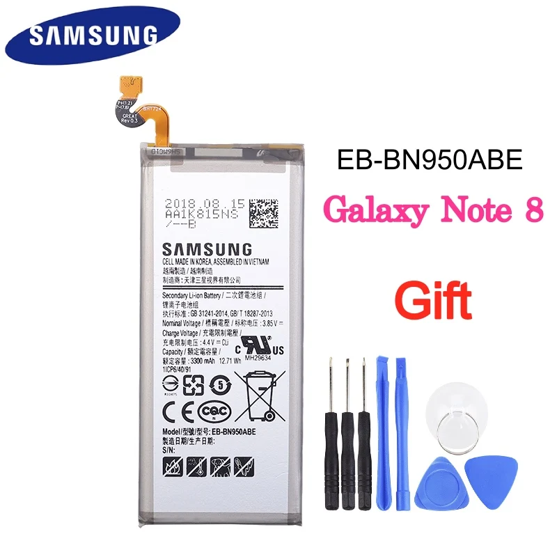 Original Replacement Phone Battery EB-BN950ABE 3300mAh For Samsung GALAXY Note 8 N950 N950F N950U N950N Phone Batteries