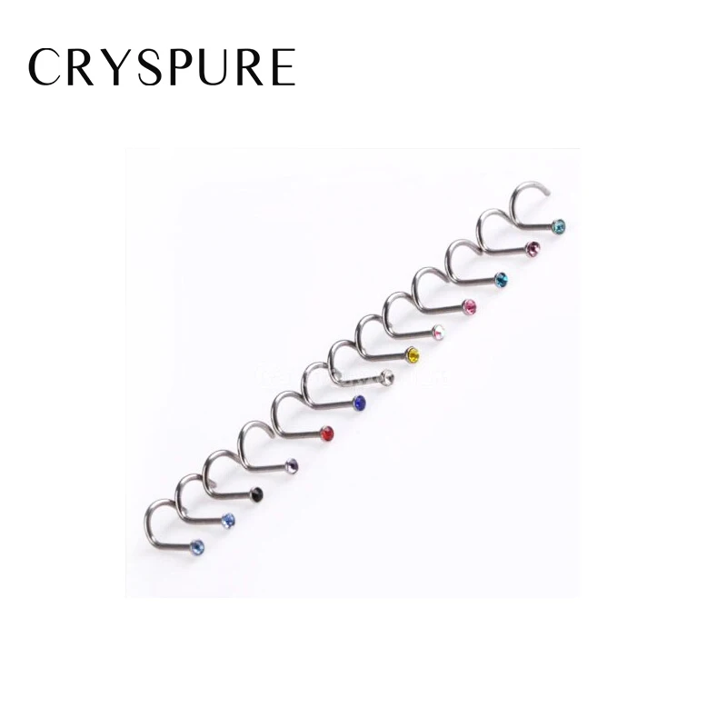 

10 Pcs Set stainless steel Nasal Ring Fishtail hook nose Studs Set in drill Punk body Piercing Accessories Men Women Jewelry