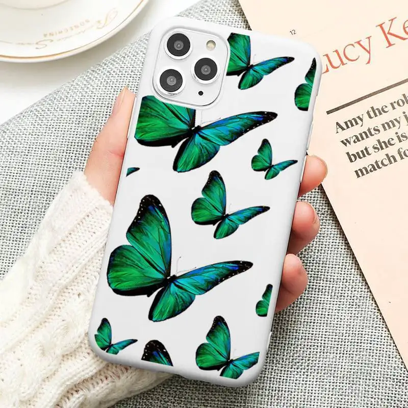 

Colorful Cute 3D Relif Butterfly Phone Case Candy Color for iPhone 11 12 mini pro XS MAX 8 7 6 6S Plus X 5S SE 2020 XR