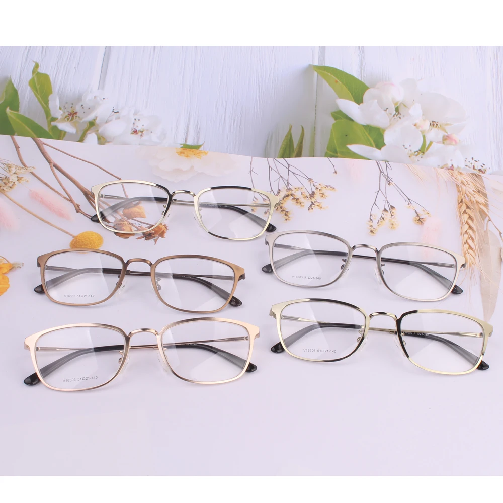 wholesale promotion ready stock Glasses Frames Men wire temples prescription Eyeglasses ultra light Unisex Optical Glasses green