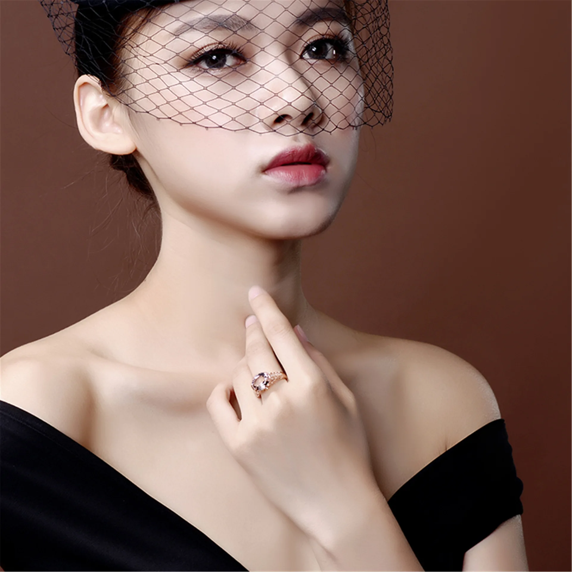 Винтажная мода - кольца с морганитом, шампанским, драгоценными камнями и бриллиантами для женщин, ювелирные изделия из розового золота 14K, украшения, бижутерия, кольца, подарки на вечеринку.