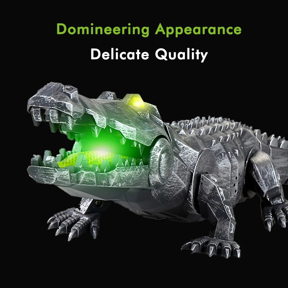 2020 New RC Animal Toy Crocodile Smart Crawl Simulation Really Sound Light Eyes Remote Control Models Kids Toys | Игрушки и хобби