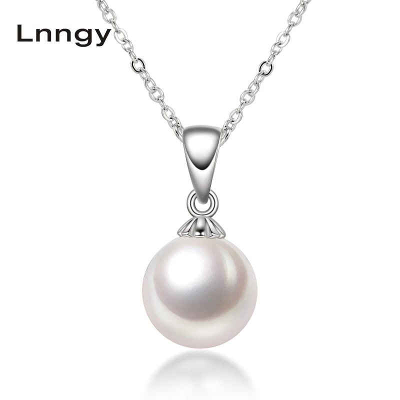 

Lnngy 925 серебряное ожерелье, 9-10 мм натуральное пресноводное жемчужное ожерелье для женщин для помолвки, свадьбы, годовщины, ювелирные изделия...