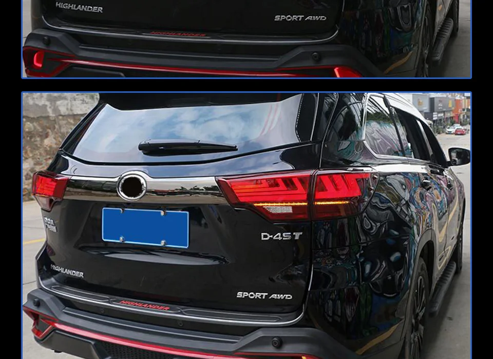 Задний фонарь для автомобиля Toyota Highlander- светодиодная сигнальная лампа Противотуманные фары DRL дневные ходовые огни тюнинг автомобильные аксессуары