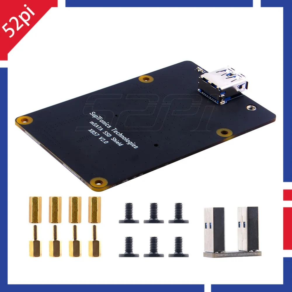 

52Pi New! Raspberry X857 V2.0 mSATA SSD Shield Expansion Board for Raspberry Pi 4B ( 4 Model B )