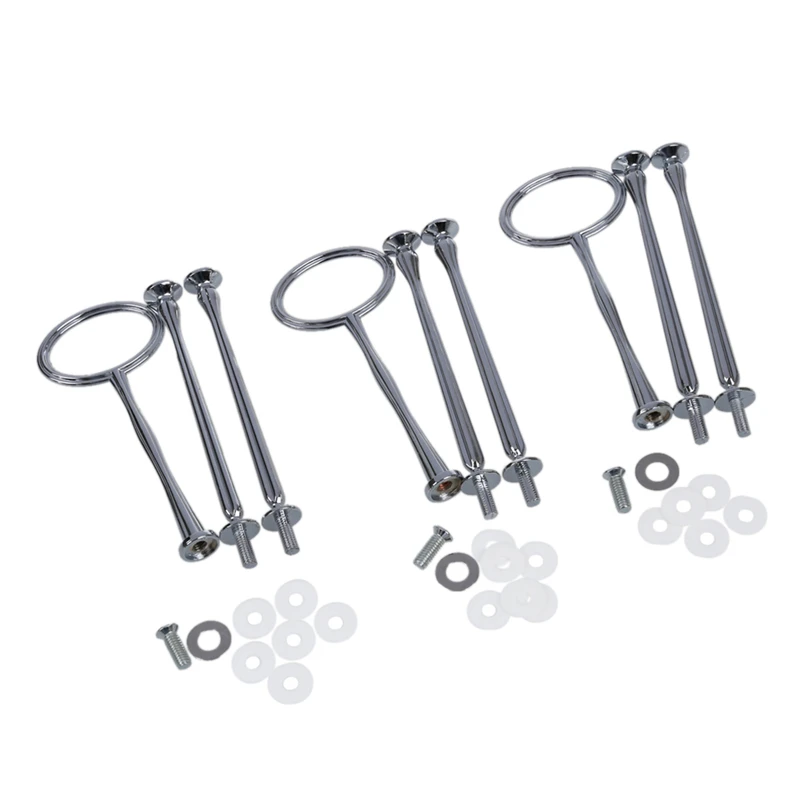 3 Tier Oval Ring Top Cake Stand (3 SETS) Plate Display Holder Handle Fittings Silver Metal for Tea Shop Room Hotel ** well | Освещение