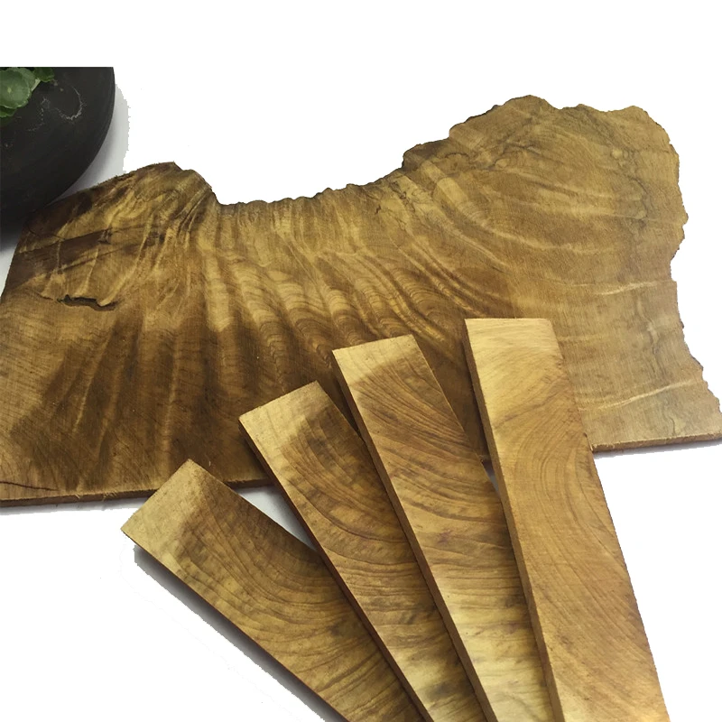 

1 piece Burmese Golden Phoebe Wood Knife handle material DIY wood craft