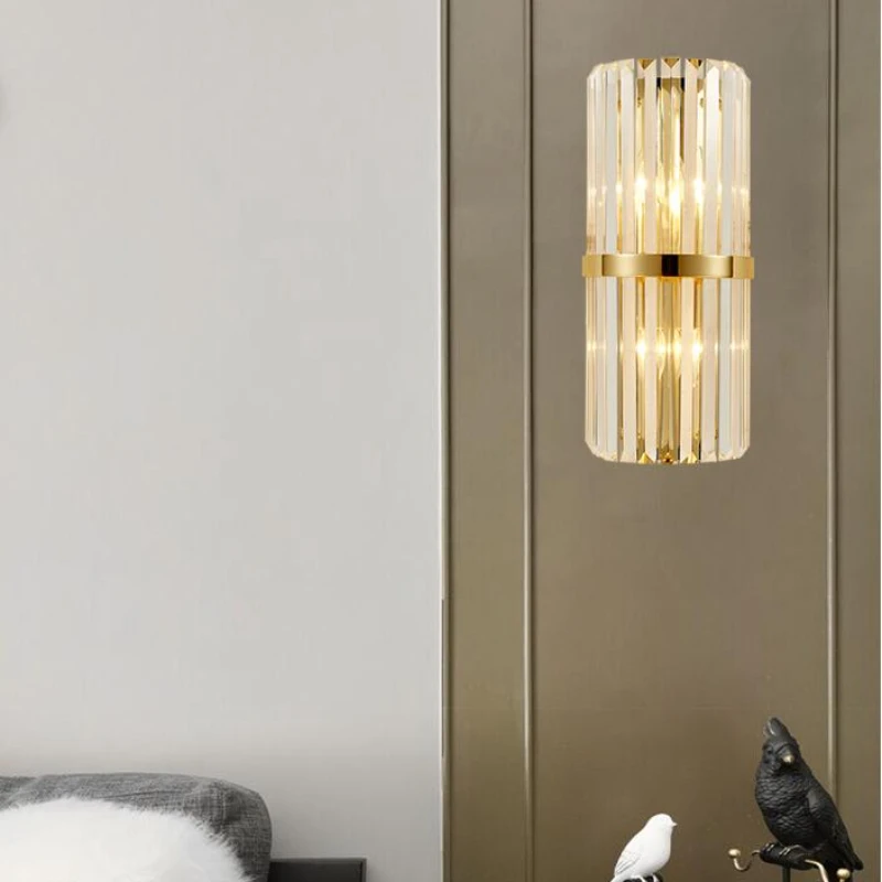 

Postmodern Crystal Rod LED Wall Lights Bedroom Bedside Wall Lamps Hotel Restaurant Villa Aisle Living Room Decorative Dine Ianp