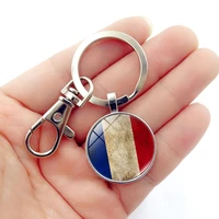 wg 1pc trendy irish flag time gemstone cabochon keychain keyrings pendant metal key ring for women bag pendant jewelry