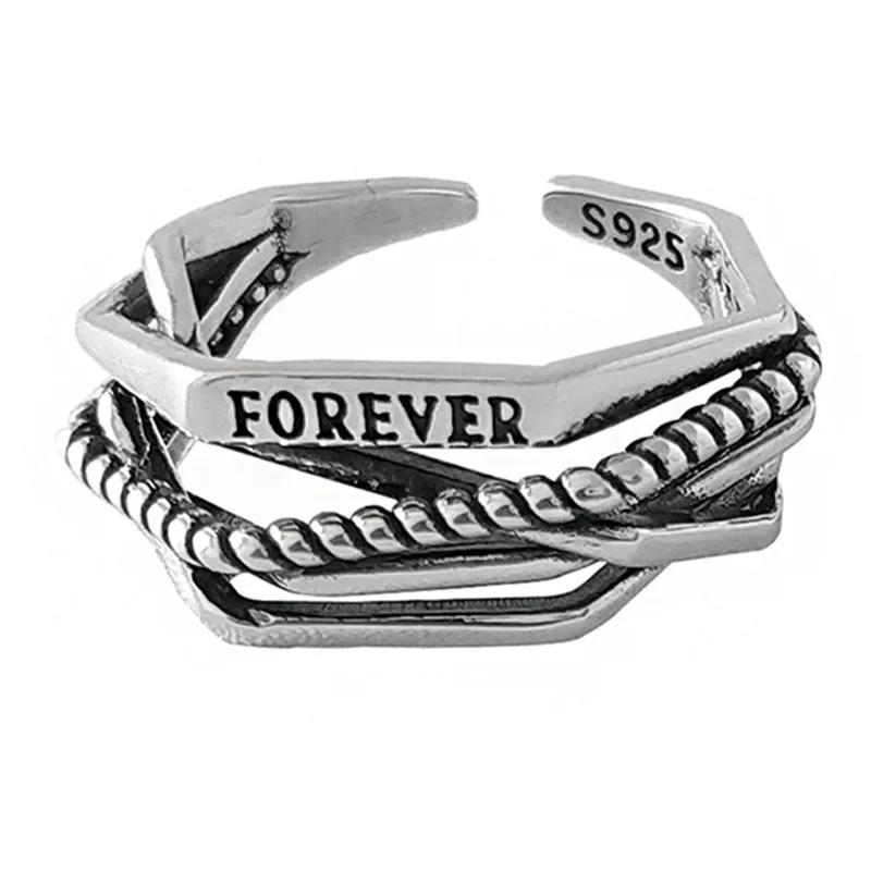 Винтажные Многослойные кольца ModaOne из тайского серебра 925 пробы с ромбом для