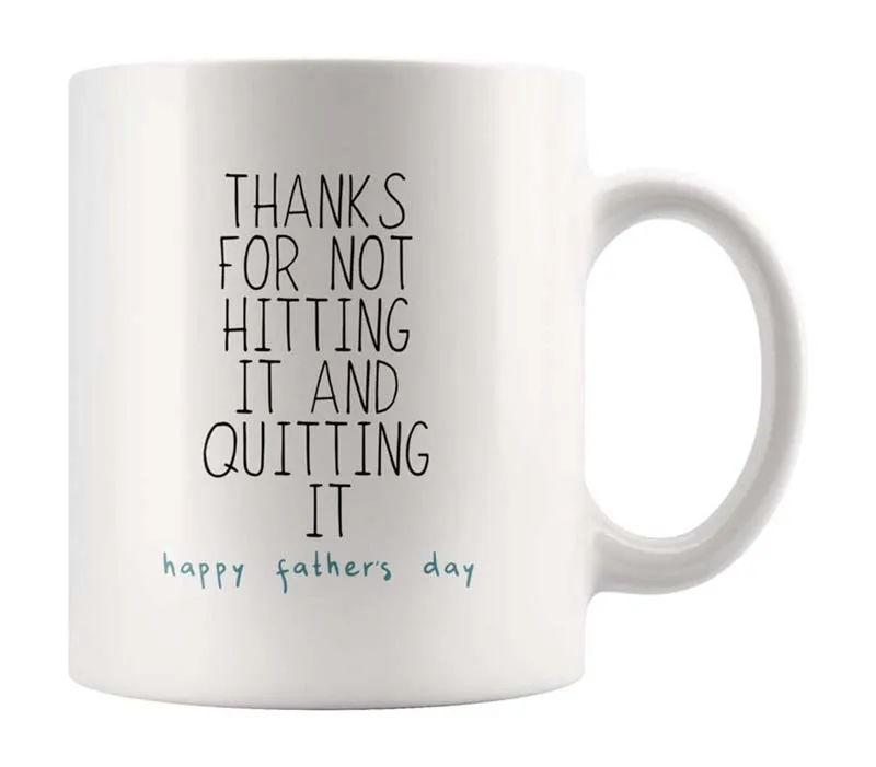 Забавная кружка для напитков благодарим за то что не ударили и бросали белая