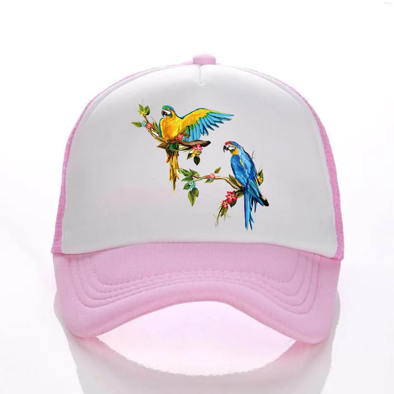 

Cartoon Unique Parrot Mesh Caps Animal Bird Baseball Hat Visor Cap Hat Summer Unisex