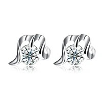 zemior women earrings sterling silver 925 jewelry simple irregular letter m shape 5a cubic zirconia stud earring new arrival