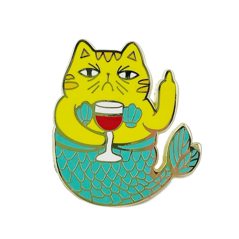 LXJERY Мультяшные заколки с изображением кота русалки значок на рюкзак забавная