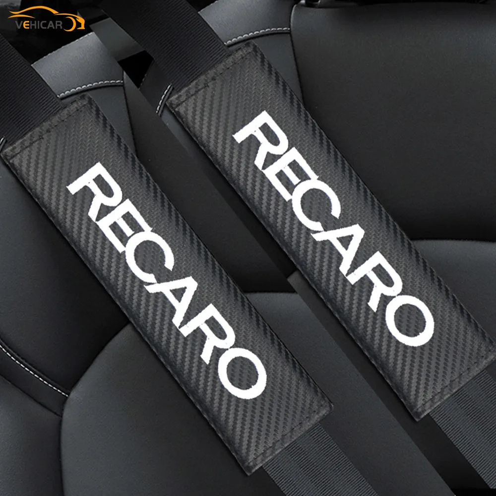 

VEHICAR 2PCS RECARO Cars Seat Belt Cover Shoulder Protector Vehicle DIY Kids Baby Care Seat Belt Pad Car Relax Set