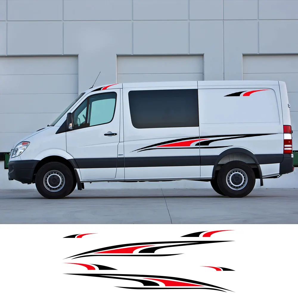 

For Mercedes Benz Sprinter Car Both Side Stickers Camper Van Motorhome Stripes Graphics Vinyl Decor Decals Auto Accessories