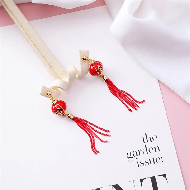 Традиционный праздник красный фонарь китайские серьги Этнические Узелок Карп