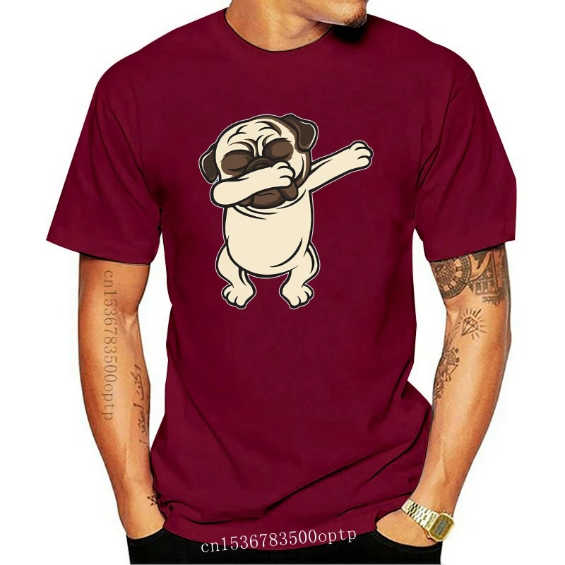 

Новинка, забавная футболка для мопса Dab-Dabbing мопса-мопса Dabbing, футболка 2021, модный Приталенный топ из 100% хлопка, однотонный, компания Te