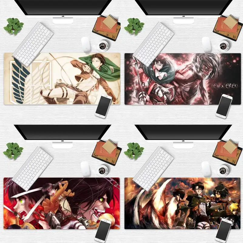 

Attack On Titan cute anime Customized laptop Gaming mouse pad Desk Gamer Office Work Large Mouse pad mat Non-slip Laptop Cushion