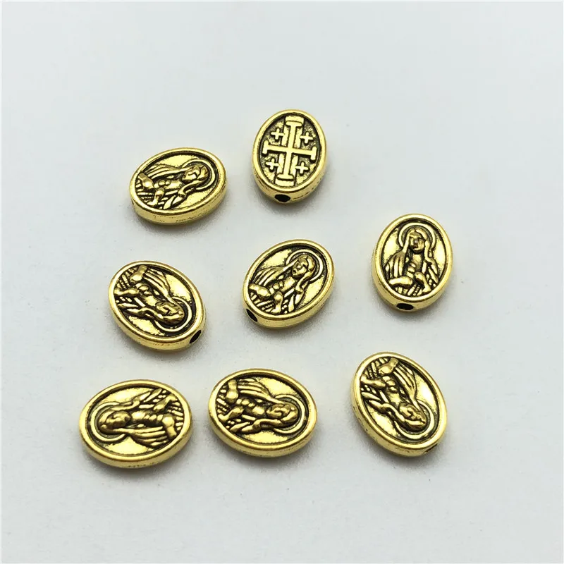 20 шт. овальные st. Медаль Бенедикта бусины с отверстиями Saint Benedict exorcism для