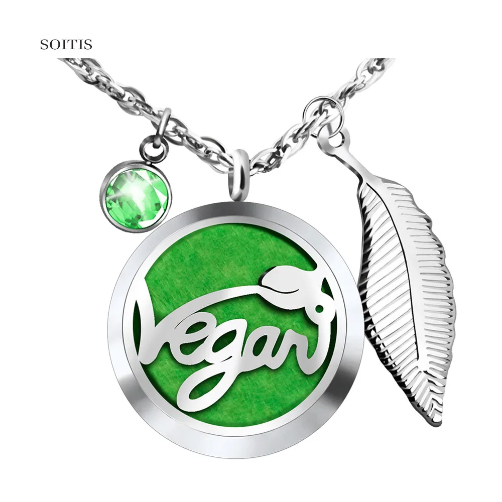 SOITIS 12 видов стилей коробка Арома духи кулон с камнем рождения листовые украшения