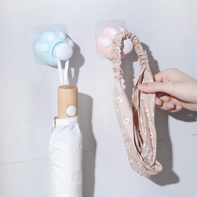 

ABS Hook Stickers Brushed Door Convenient Antirust Bathroom Kitchen Cute Cat Hook Storage Durable Key Holder Hot