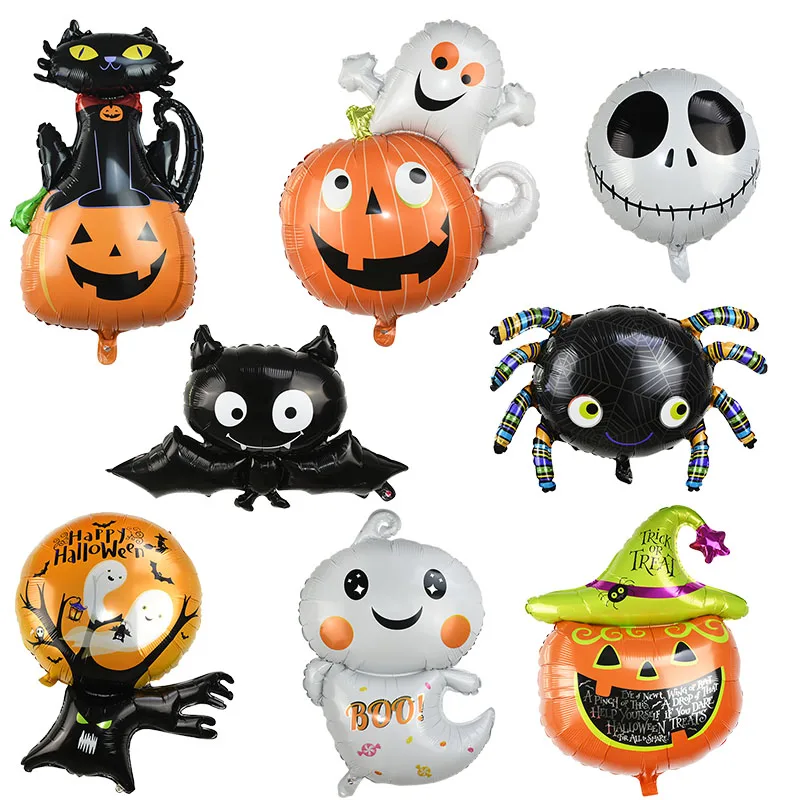 Halloween Pumpkin Ghost Balloons Halloween Decorations Spider Foil Balloons Inflatable Toys Bat Globos Halloween Party Supplies