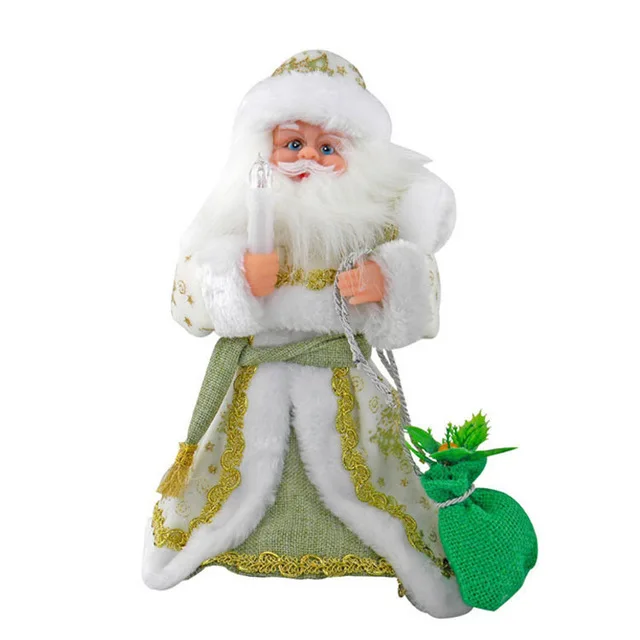 Santa Claus green Русская версия Кукла Снегурочка Санта Клаус говорящие игрушки электрическая Музыкальная Рождественская кукла украшения Рождественские подарки для детей - Цвет: Santa Claus green