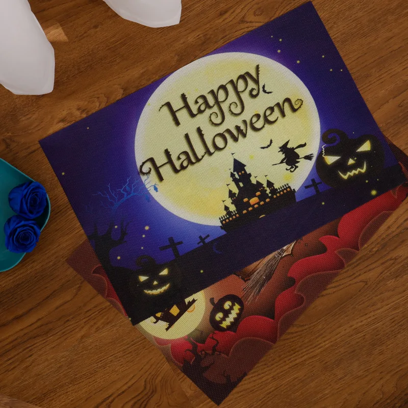 Хэллоуин Пасха ПВХ тканые салфетки подставки праздничное украшение