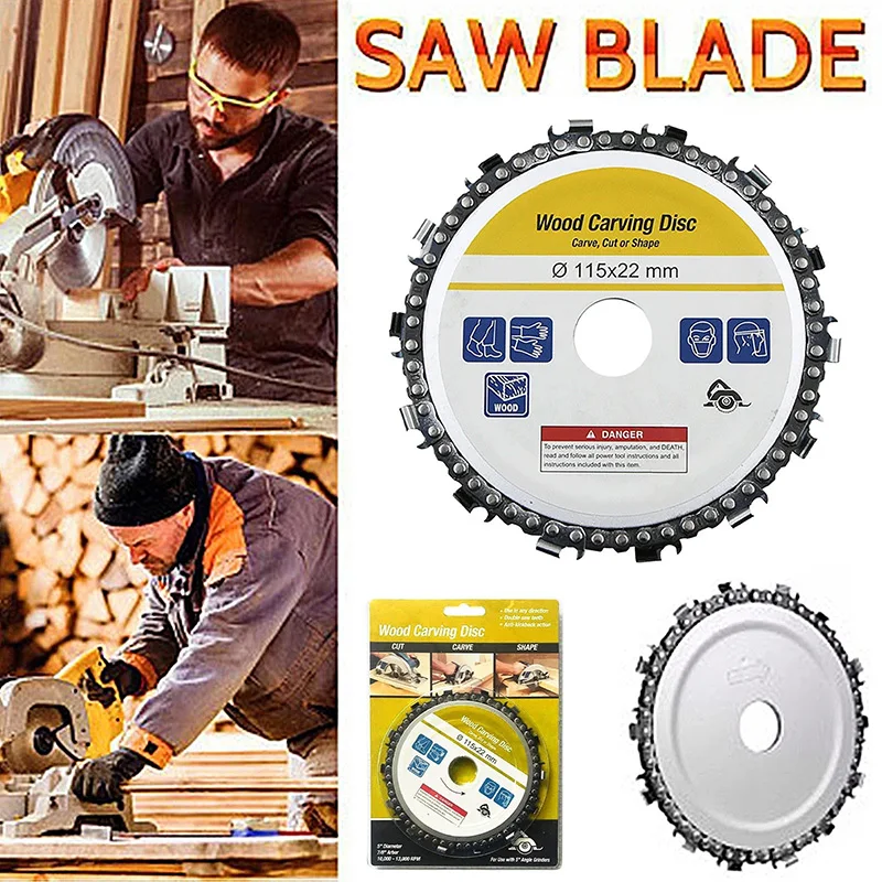 

Angle Grinder Chain Disc Chain Saw Blade Saw Disc Multifunctional 4 Inch 5 Inch Angle Grinder Chain Disc Woodworking Saw Disc