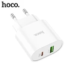 Hoco PD20W QC3.0 Type C зарядное устройство для телефона iPhone 12 Pro Max PD Быстрая зарядка USB зарядка с QC3.0 2,0 настенный дорожный адаптер для телефона