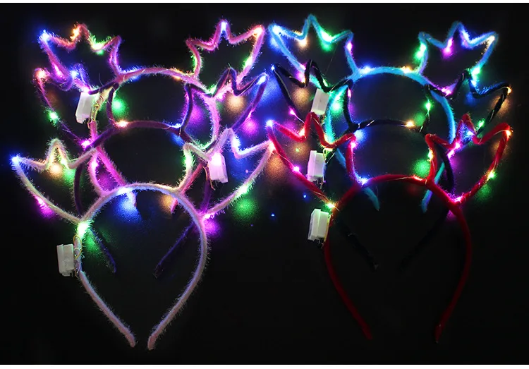 Светящийся женский обруч Рождественский для головы оленьего рога светодиодный