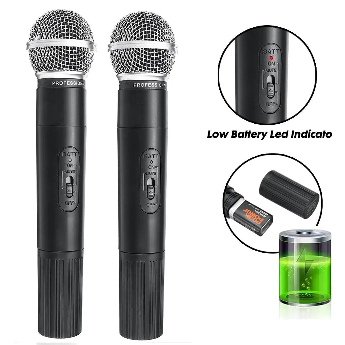 Беспроводной двойной микрофон Система VHF-280MHZ профессиональный беспроводной