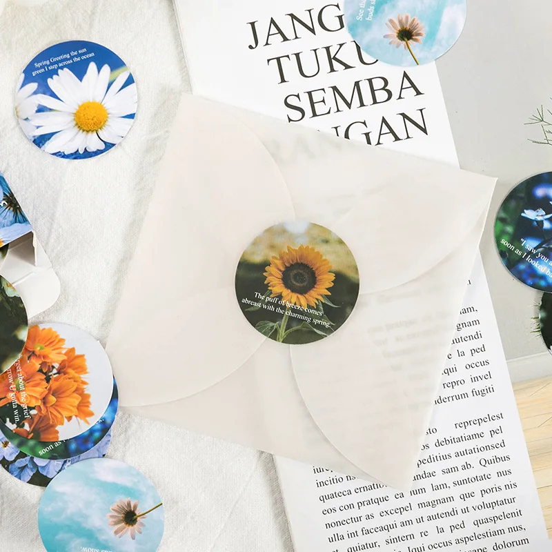 

46Pcs/box Ins Style Flowers Sticker For Scarpbooking Stationary Decoartion