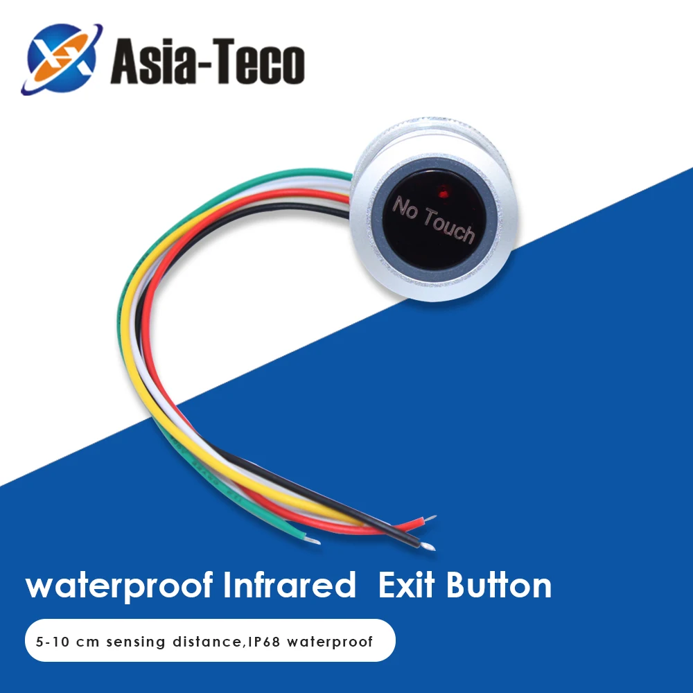 No Touch Release button 304 Stainless Steel IP68 Waterproof Infrared Sensor Exit Button Switch for Access Control Door Opener |