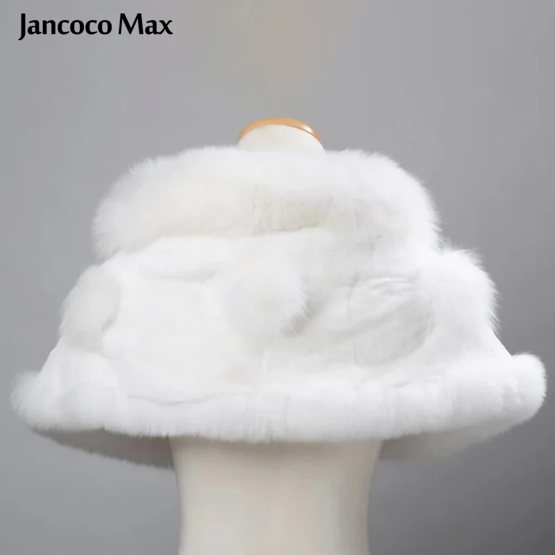 Jancoco Max S1031 Новая модная женская обувь из натурального Лисьего меха и кролика