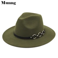 munng unisex wool blend wide brim panama style church jazz sombrero fedora trilby cap