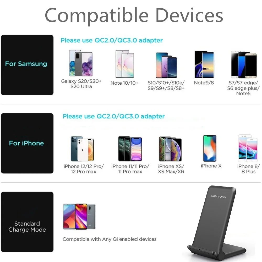 fdgao 30w qi wireless charger stand for iphone 13 12 11 pro xs max xr x 8 samsung s10 s20 s21 fast charging holder phone charger free global shipping