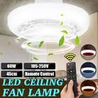 Современный светодиодный потолочный вентилятор с дистанционным управлением, бесшумный потолосветильник с регулируемой скоростью и регулируемой яркостью для гостиной